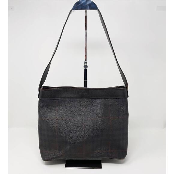 Burberry Nova Check Leather Shoulder Bag Leather Trim Brown Gold Tone Hardware - Picture 1 of 15